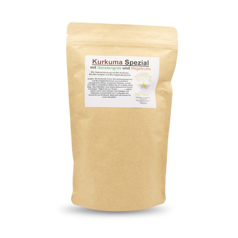 Kurkuma Spezial, mit Gerstengras und Hagebutte